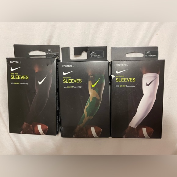 Football/Golf Nike Pro Sleeves L/XL 3 pack Bundle